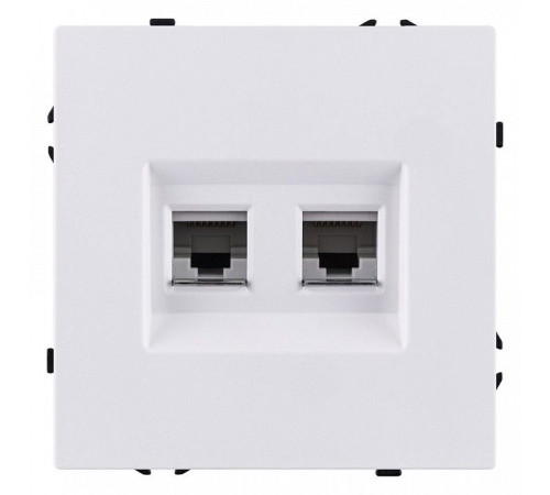 Розетка двойная Ethernet RJ-45 и со шторками, без рамки Kollinger Eclipse EC-018WG