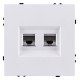 Розетка двойная Ethernet RJ-45 и со шторками, без рамки Kollinger Eclipse EC-018WG