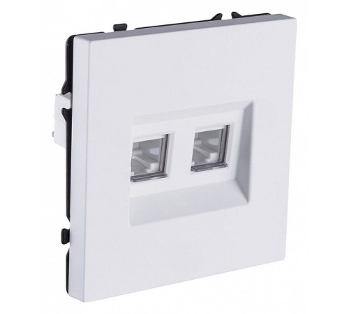 Розетка двойная Ethernet RJ-45 и со шторками, без рамки Kollinger Eclipse EC-018WG