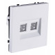 Розетка двойная Ethernet RJ-45 и со шторками, без рамки Kollinger Eclipse EC-018WG