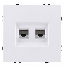 Розетка двойная Ethernet RJ-45 и со шторками, без рамки Kollinger Eclipse EC-018WH