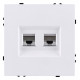 Розетка двойная Ethernet RJ-45 и со шторками, без рамки Kollinger Eclipse EC-018WH
