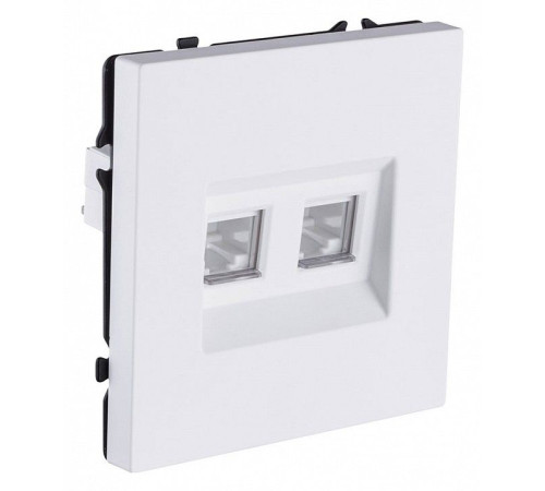 Розетка двойная Ethernet RJ-45 и со шторками, без рамки Kollinger Eclipse EC-018WH