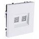 Розетка двойная Ethernet RJ-45 и со шторками, без рамки Kollinger Eclipse EC-018WH