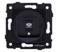 Розетка телефонная RJ-11 со штрокой, без рамки Kollinger  REA-009BK