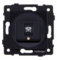 Розетка телефонная RJ-11 со штрокой, без рамки Kollinger  REA-009BK