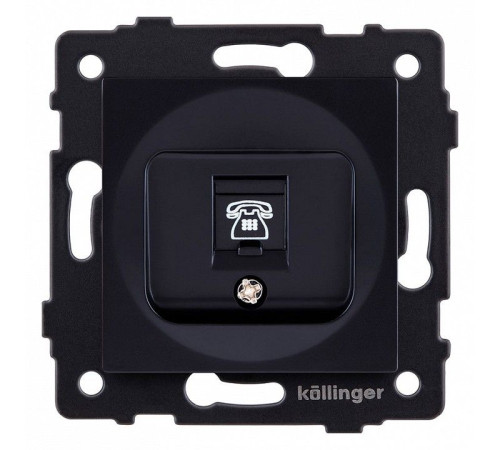 Розетка телефонная RJ-11 со штрокой, без рамки Kollinger REA-009BK