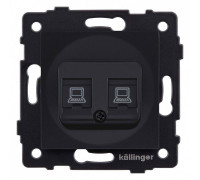 Розетка двойная Ethernet RJ-45 и со шторками, без рамки Kollinger  REA-019BM