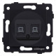 Розетка двойная Ethernet RJ-45 и со шторками, без рамки Kollinger REA-019BM