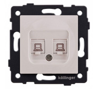 Розетка двойная Ethernet RJ-45 и со шторками, без рамки Kollinger  REA-019CM
