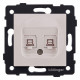 Розетка двойная Ethernet RJ-45 и со шторками, без рамки Kollinger REA-019CM