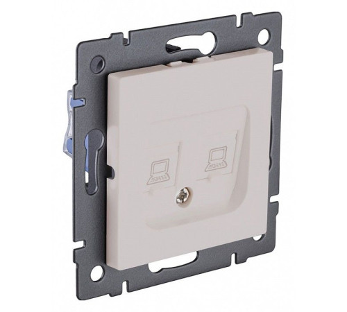 Розетка двойная Ethernet RJ-45 и со шторками, без рамки Kollinger REA-019CM