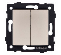 Выключатель проходной двухклавишный без рамки Kollinger  REA-R-009GD