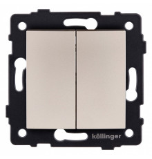 Выключатель проходной двухклавишный без рамки Kollinger  REA-R-009GD