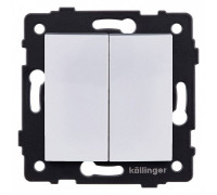Выключатель проходной двухклавишный без рамки Kollinger  REA-R-009WH