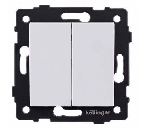 Выключатель проходной двухклавишный без рамки Kollinger REA-S-009WH
