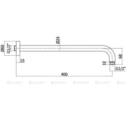 Кронштейн для верхнего душа Paffoni Lusso 400 мм черный никель ZSOF034NKN