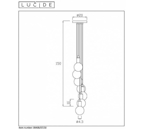 Подвесной светильник Lucide Fix Multiple 08408/07/30