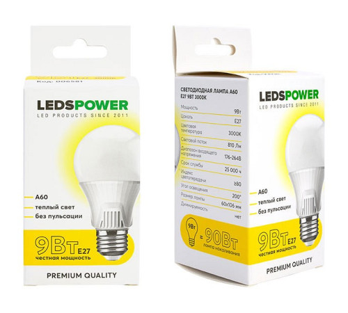 Лампа светодиодная LEDS POWER A60 006581