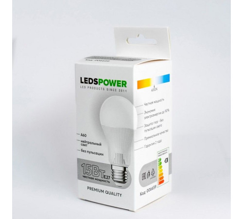 Лампа светодиодная LEDS POWER A60 006659