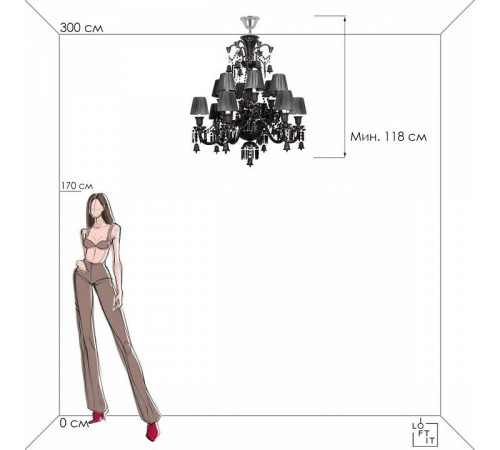 Подвесная люстра Loft it Zenith 10210/12 Black