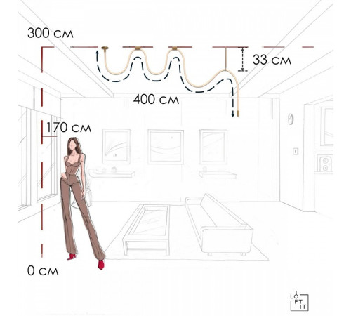 Подвесной светильник Loft it Thread 10388B Brass