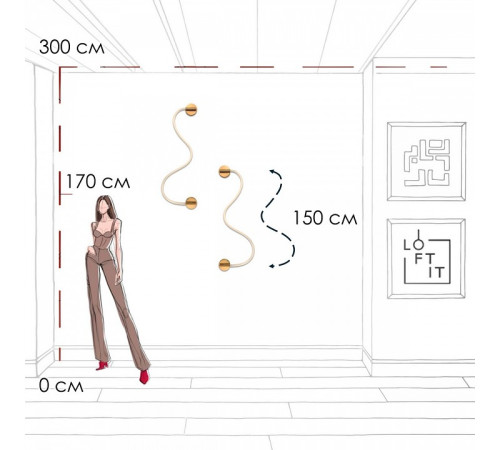 Накладной светильник Loft it Thread 10388W Brass