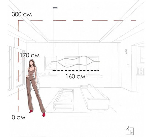 Подвесной светильник Loft it Tape Light 10403/1600 SN
