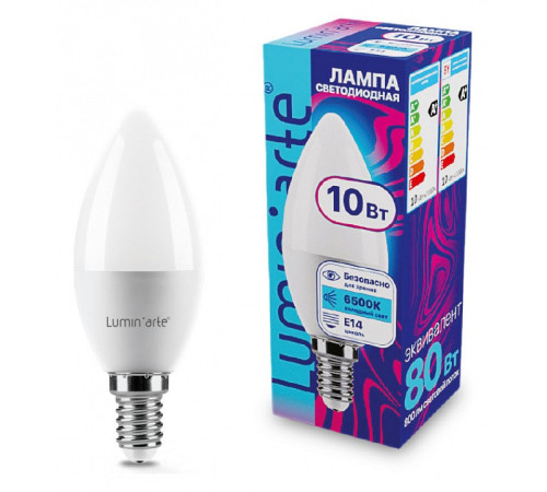 Лампа светодиодная Luminarte E14 10Вт 6500K LSTD-C37-10W6KE14
