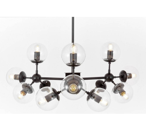 Люстра на штанге LUMINA DECO Zodiak LDP 160-12 BK+PR
