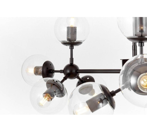 Люстра на штанге LUMINA DECO Zodiak LDP 160-12 BK+PR