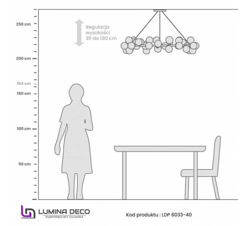 Подвесная люстра LUMINA DECO MARSIADA LDP 6033-40 BK+MD