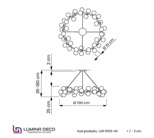 Подвесная люстра LUMINA DECO MARSIADA LDP 6033-40 BK+MD