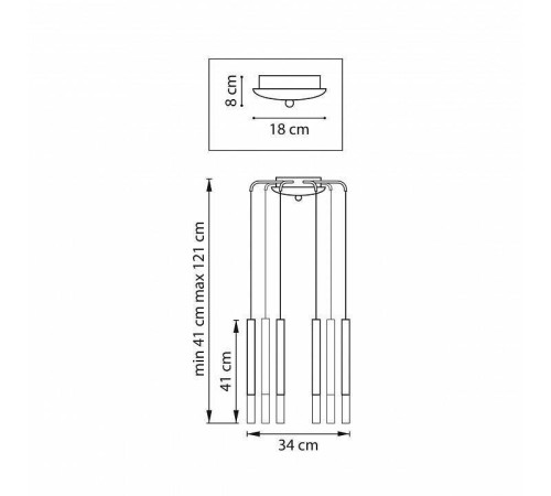 Подвесная люстра Lightstar Tubo L8T747143