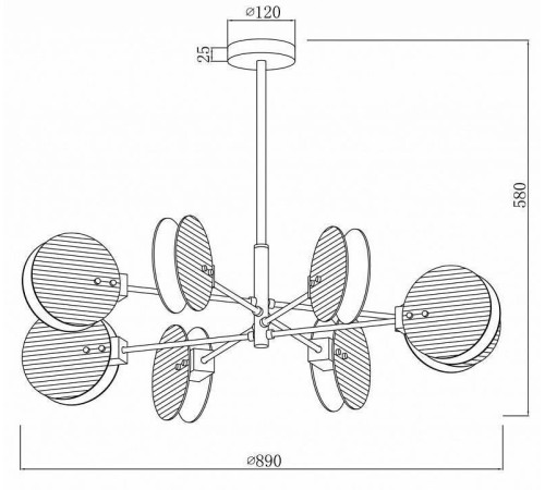 Люстра на штанге iLamp Panorama 15598-8 SN+CL
