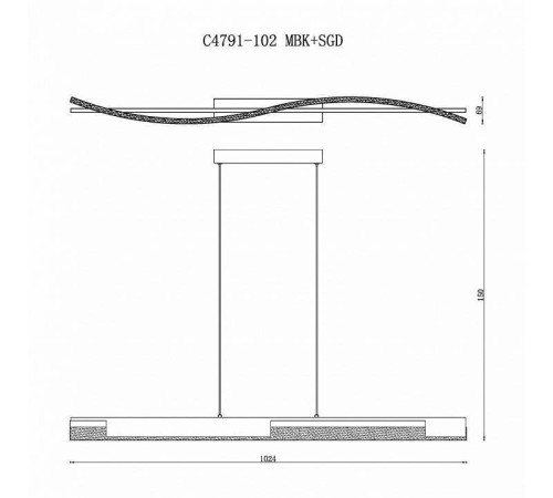 Подвесной светильник iLedex Scorpio C4791-102 MBK+SGD