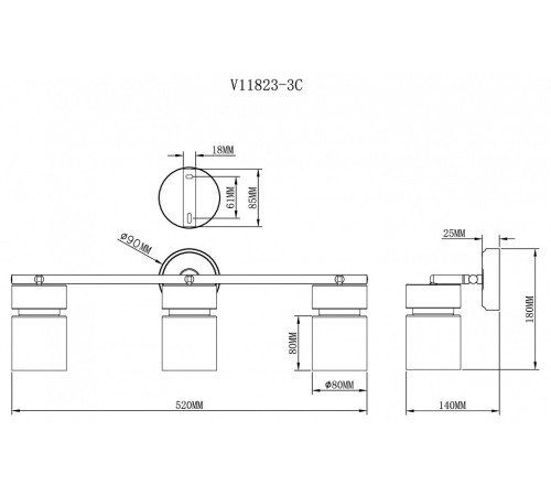 Спот Moderli Almero V11823-3C