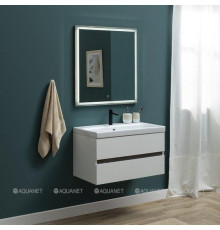 Набор мебели для ванной Aquanet Беркли 60 белый глянец/дуб рошелье зеркало белый глянец 00258905
