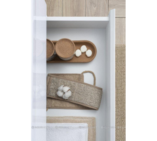 Набор мебели для ванной Aquanet Беркли 60 белый глянец/дуб рошелье зеркало белый глянец 00258905