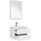 Набор мебели для ванной Aquanet Беркли 60 белый глянец/дуб рошелье зеркало белый глянец 00258905
