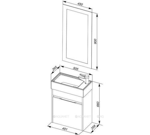Набор мебели для ванной Aquanet Leeds 50 эвкалипт мистери 00183170