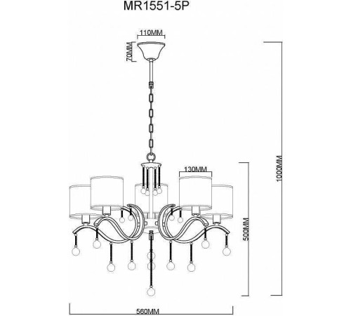 Подвесная люстра MyFar Dante MR1551-5P