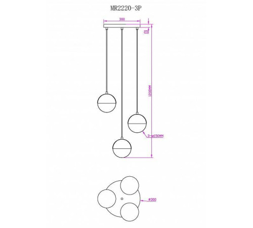 Подвесной светильник MyFar Loreen MR2220-3P