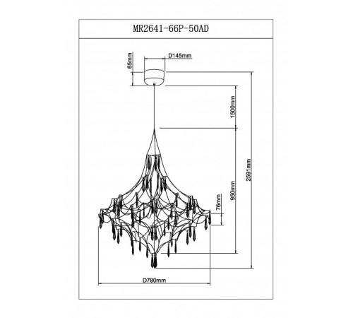 Подвесная люстра MyFar Allegria MR2641-66P-50AD