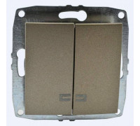 Выключатель двухклавишный с подсветкой без рамки Mono Electric Despina / Larissa 500-002325-103