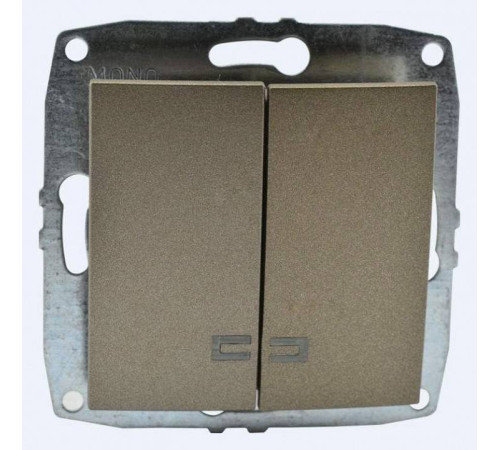 Выключатель двухклавишный с подсветкой без рамки Mono Electric Despina / Larissa 500-002325-103