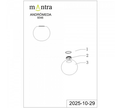 Плафон стеклянный Mantra Andromeda 9346