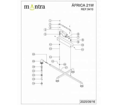 Подвесная люстра Mantra Africa 9410