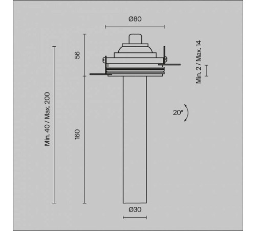Встраиваемый светильник Maytoni Focus T C140TRS-L200-7W4K-B