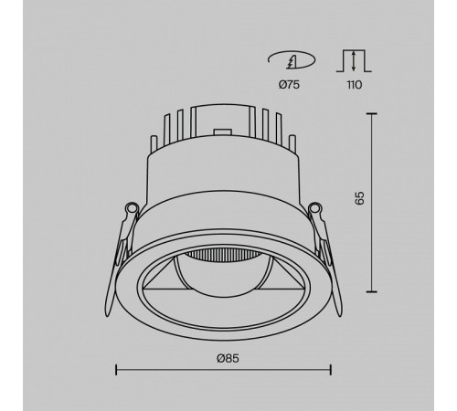 Встраиваемый светильник Maytoni DL100-12W2.7-3-4K-RD-W